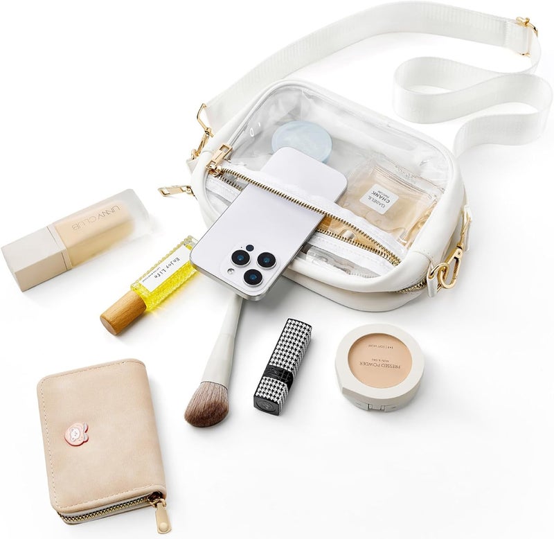 Fibrdoo Clear Bag Stadium Approved, Leather Clear Crossbody Purse Bag for Concerts Sports Events Festivals - Image 5